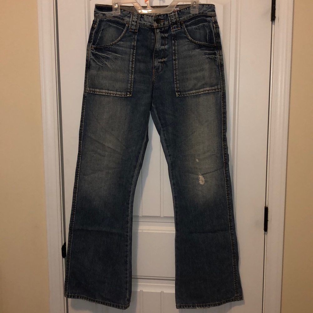Men Distressed Guess Blue Jeans - 33